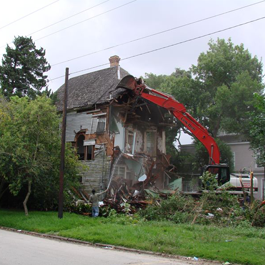 House with a Demolition Crew